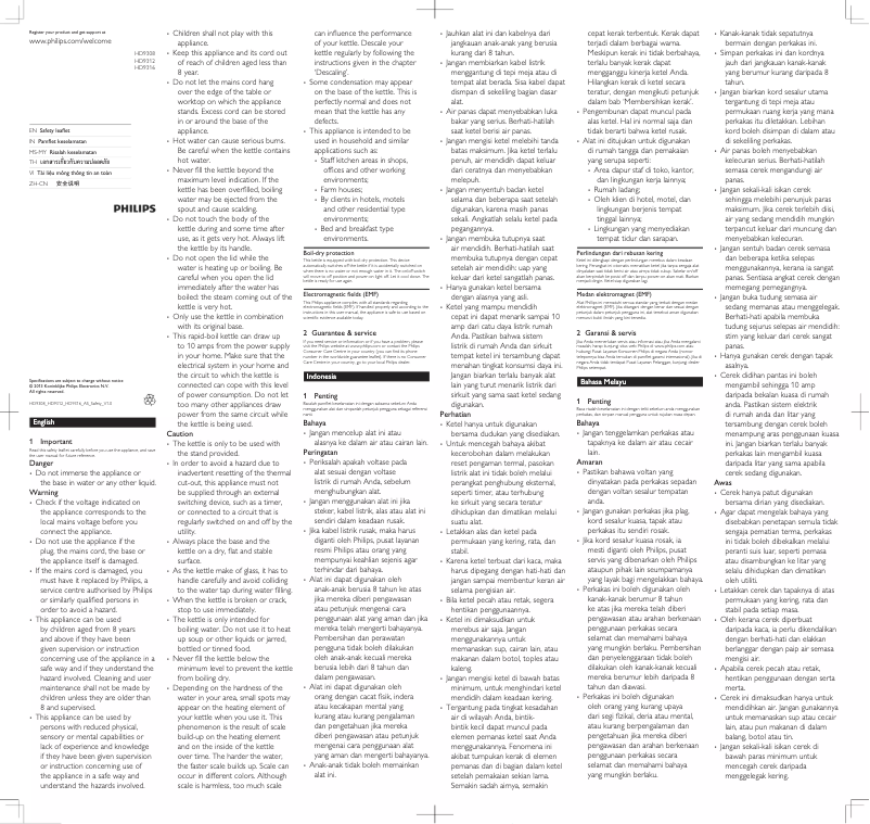 Página 1 del manual Folleto Philips Viva Collection HD9316