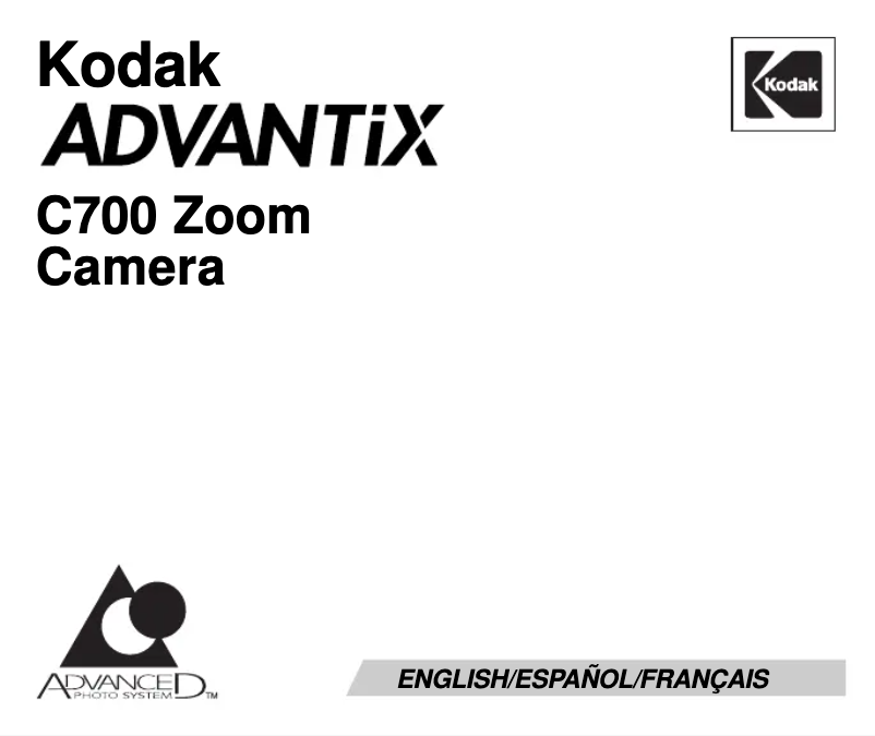 Page n°1 - Manuel utilisateur Kodak Advantix C700 Zoom