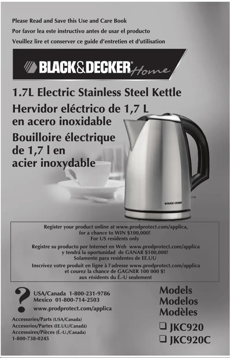 Page 1 de la notice Manuel utilisateur Black & Decker JKC920C