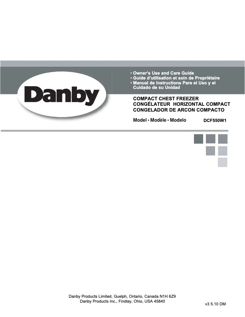 Page n°1 - Manuel utilisateur Danby DCF550W1