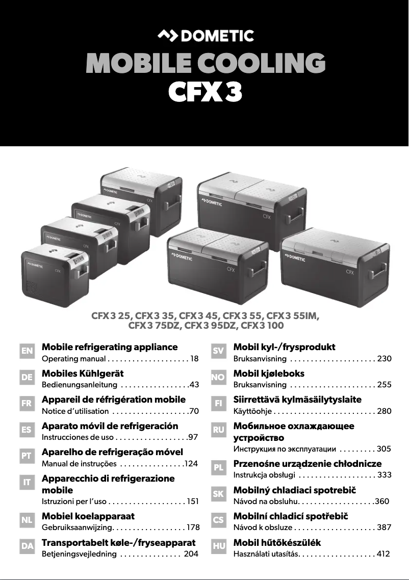 Página 1 del manual Manual de usuario Dometic CFX3 75DZ