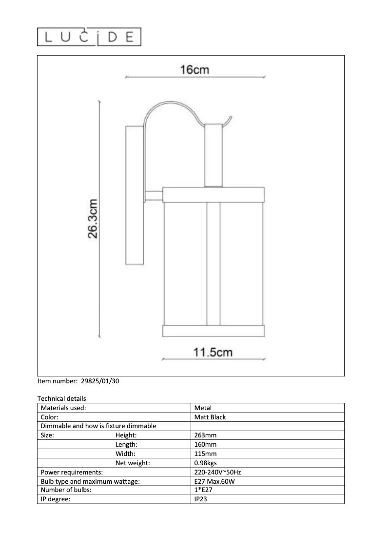 Page 1 de la notice Manuel utilisateur Lucide Lindelo
