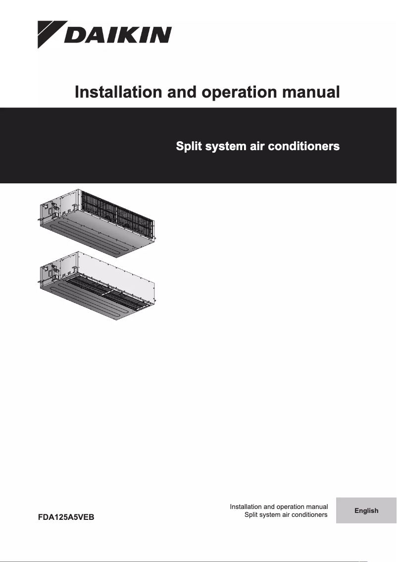 Page 1 de la notice Manuel utilisateur Daikin FDA250AXVEB