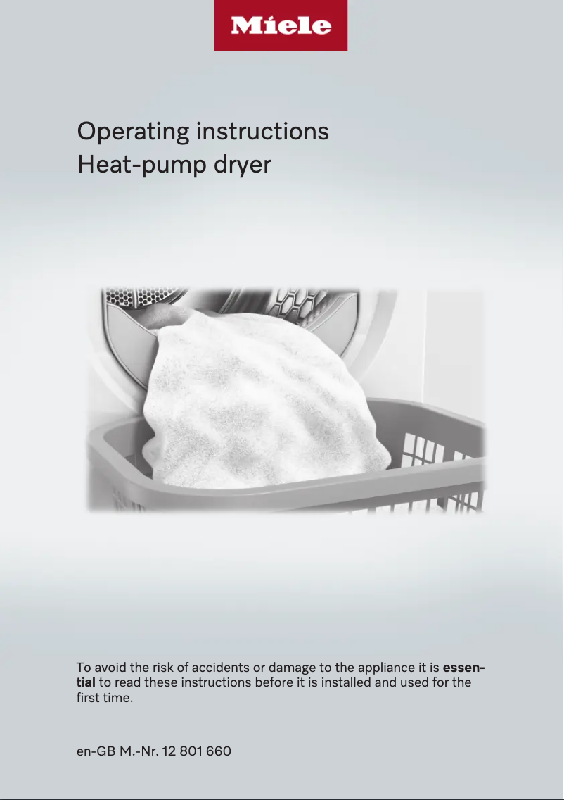 Page n°1 - Manuel utilisateur Miele TCR780 WP