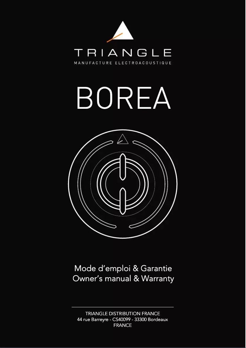 Page n°1 - Manuel utilisateur Triangle Borea BRA1