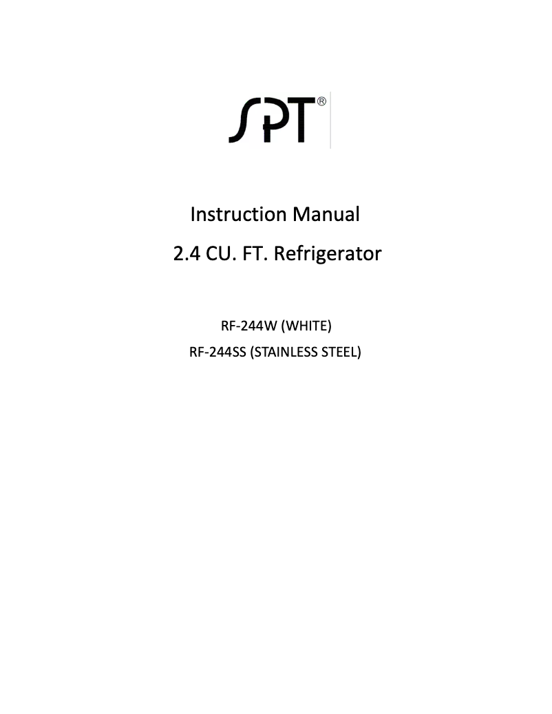 Image de la première page du manuel de l'appareil RF-244W