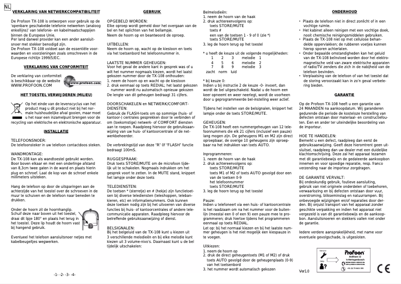 Página 1 del manual Manual de usuario Profoon TX-108