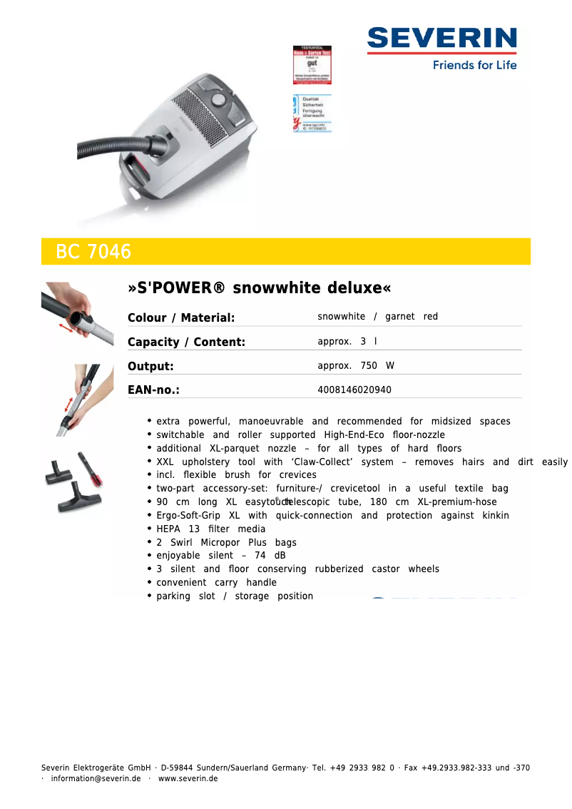 Image de la première page du manuel de l'appareil BC 7046