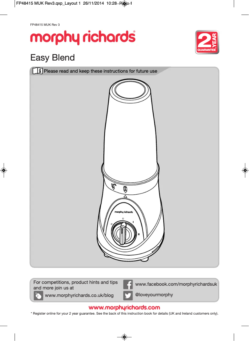 Image de la première page du manuel de l'appareil Easy 48415