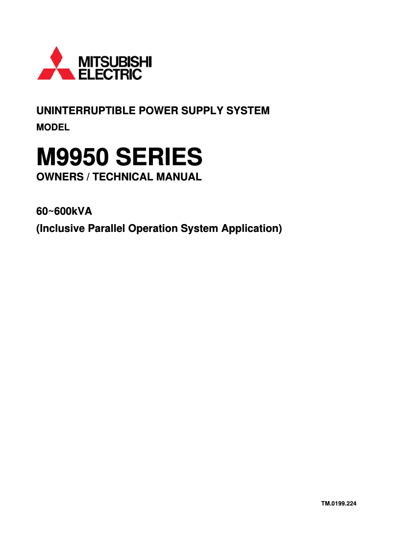 Image de la première page du manuel de l'appareil M9950
