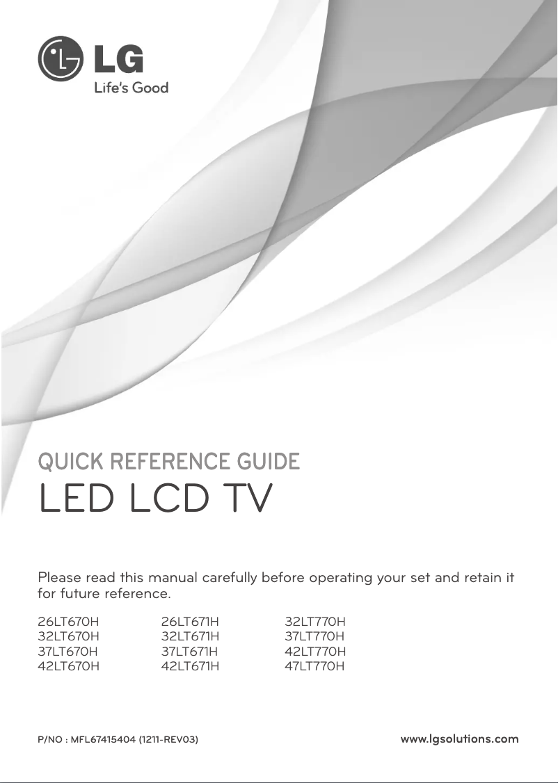 Página 1 del manual Manual de usuario LG 37LT770H