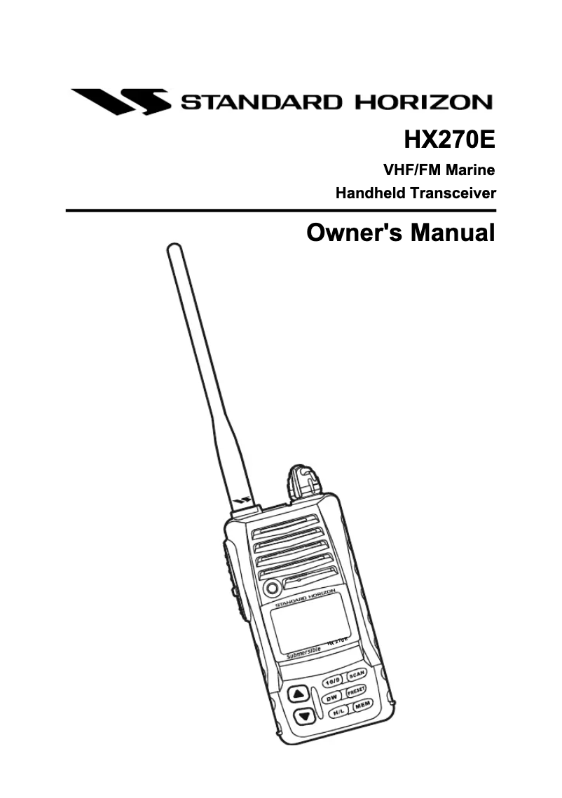 Image de la première page du manuel de l'appareil HX270E