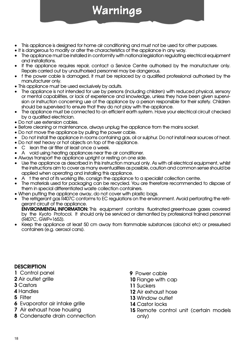 Page 1 de la notice Manuel utilisateur DeLonghi AG 70