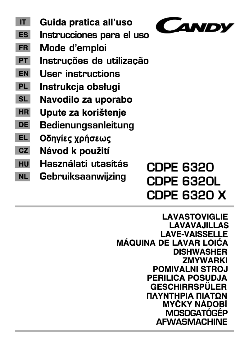 Page n°1 - Manuel utilisateur Candy CDPE 6320/1-12