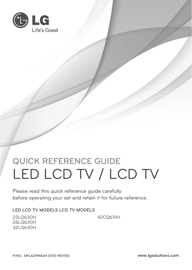 Page 1 de la notice Manuel utilisateur LG 22LQ630H