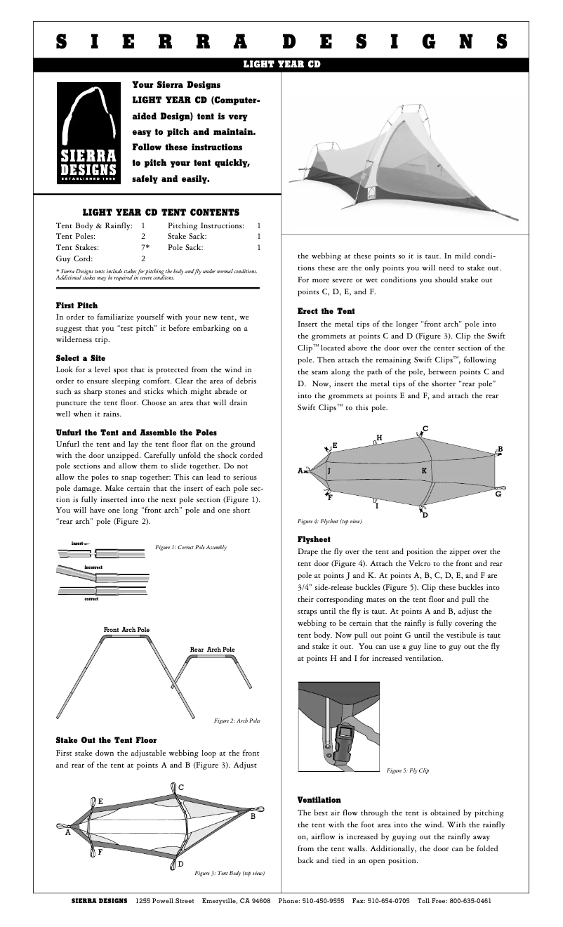 Página 1 del manual Manual de usuario Sierra Designs Light Year CD
