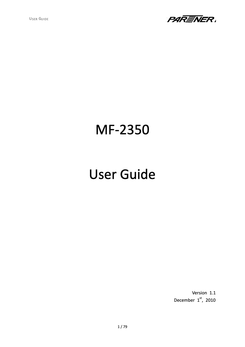 Image de la première page du manuel de l'appareil MF-2350