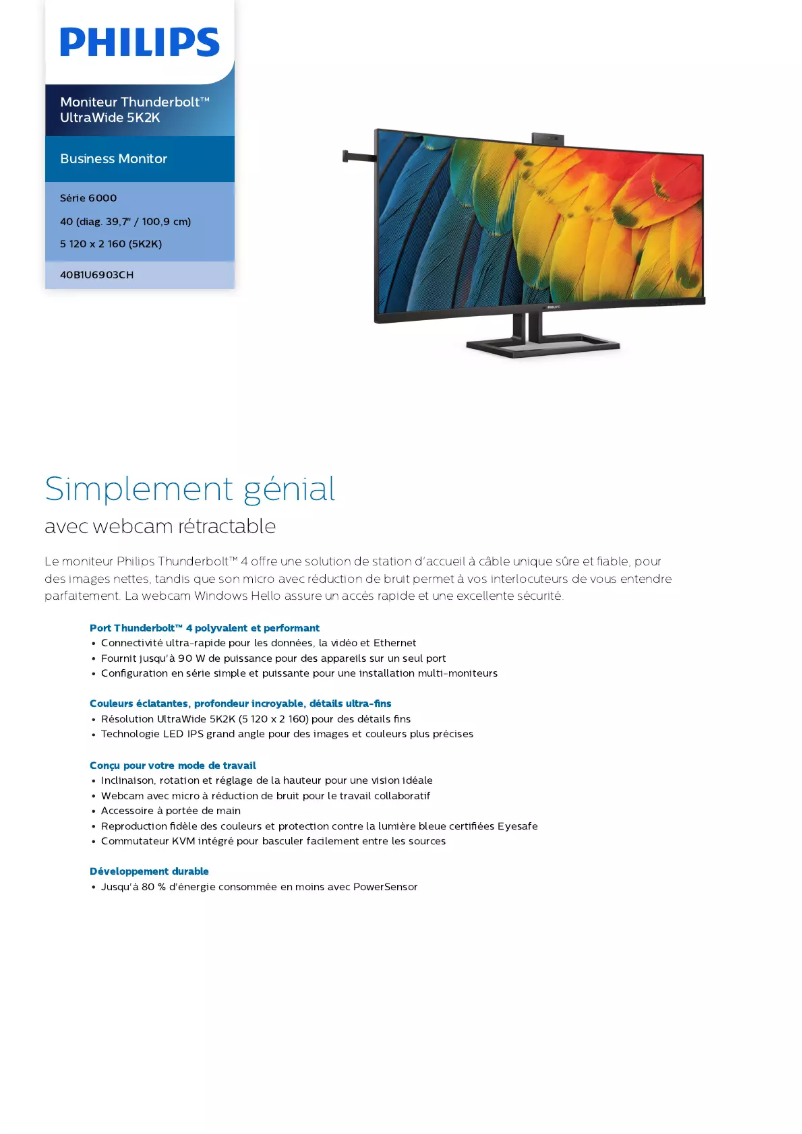 Image de la première page du manuel de l'appareil 40B1U6903CH