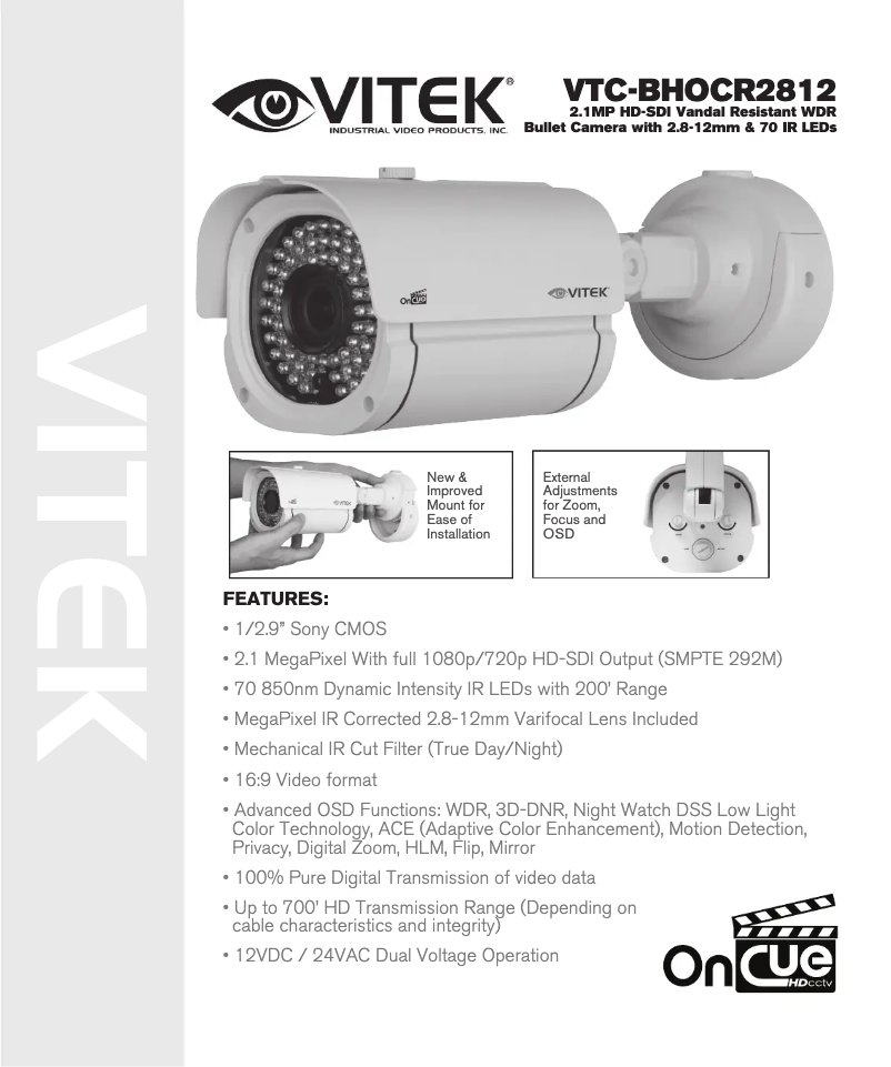 Page 1 de la notice Manuel utilisateur Vitek VTC-BHOCR2812