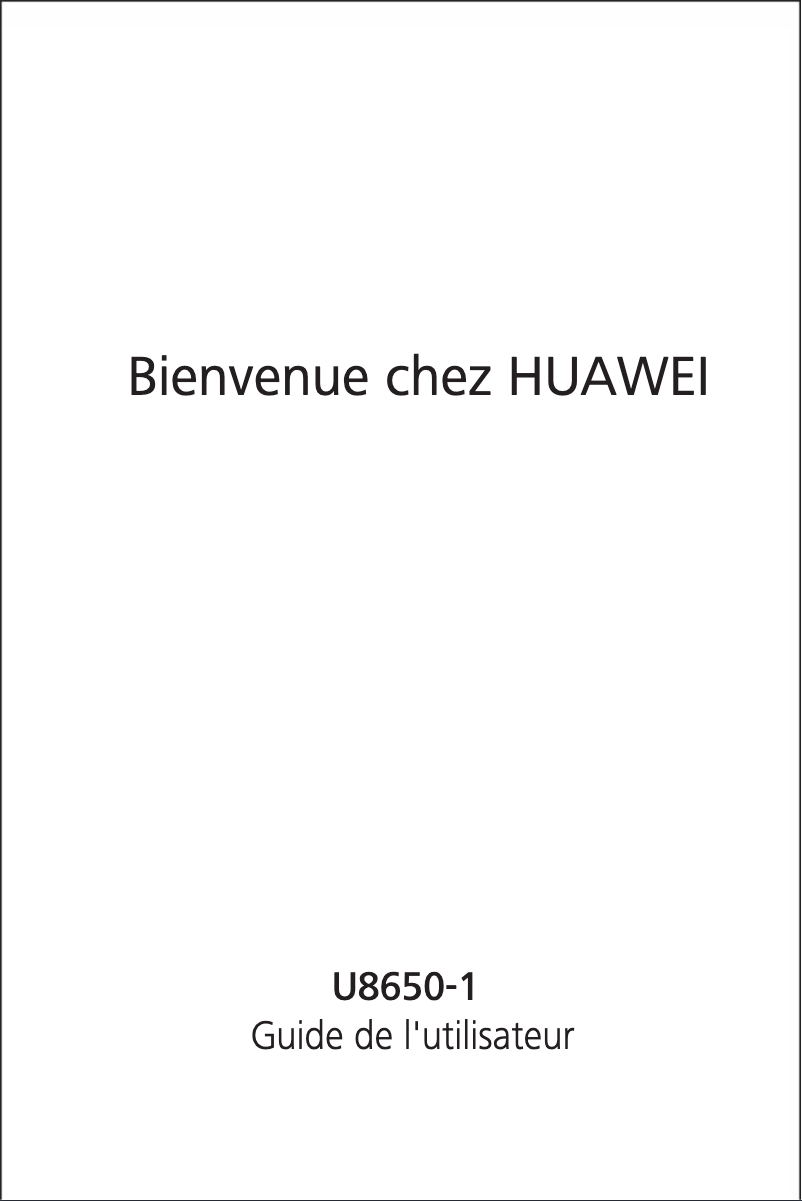 Image de la première page du manuel de l'appareil U8650