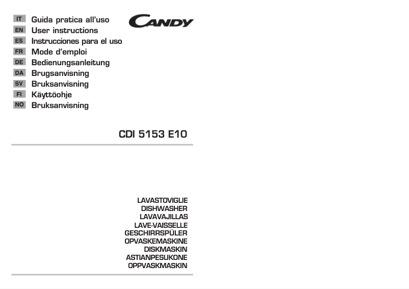 Page n°1 - Manuel utilisateur Candy CDI 5153E10-S