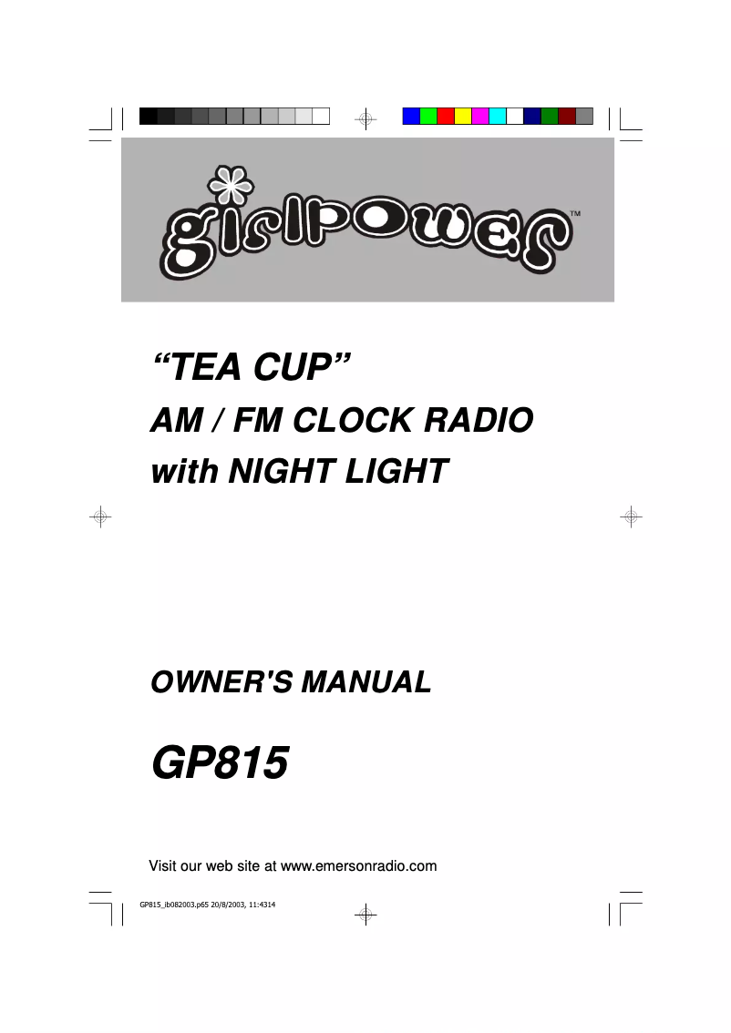 Page n°1 - Manuel utilisateur Emerson GP815