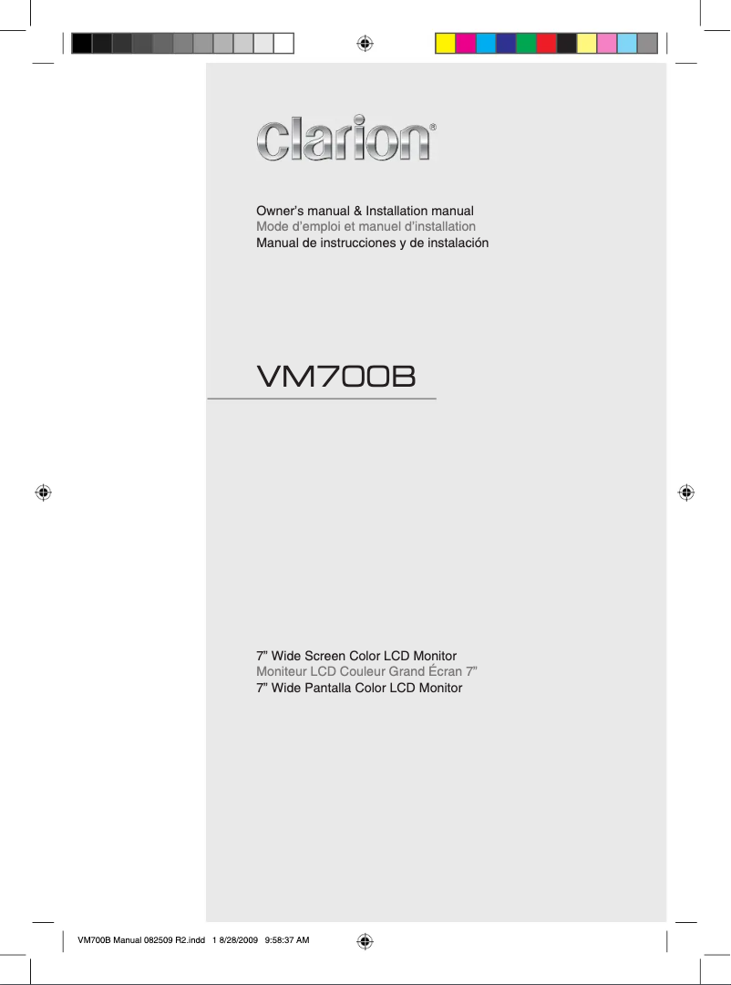 Página 1 del manual Manual de usuario Clarion VM700B