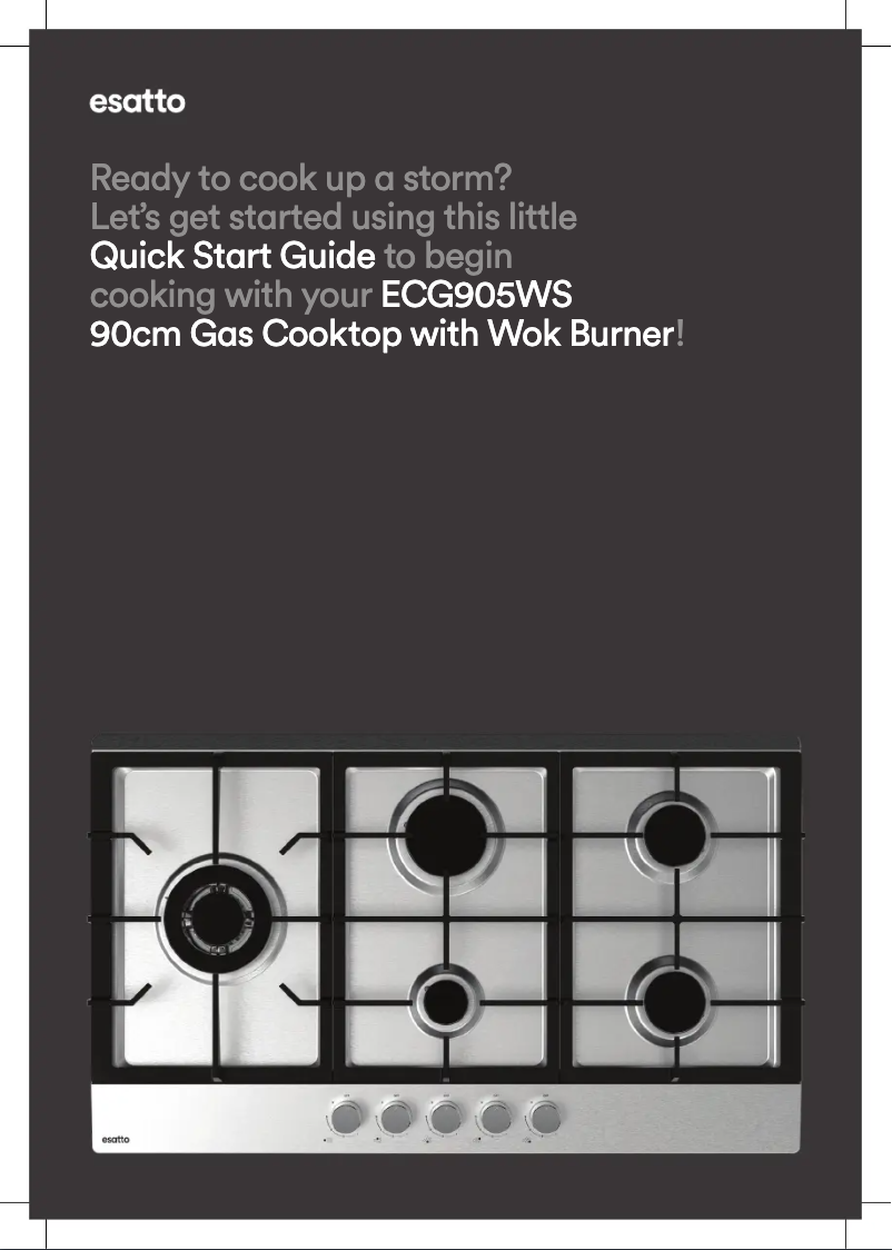 Page 1 de la notice Guide de démarrage rapide Esatto ECG905WS