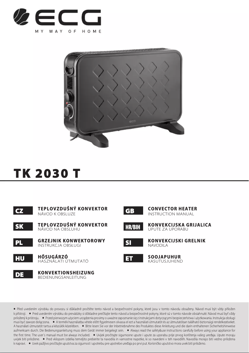 Page n°1 - Manuel utilisateur ECG TK 2030 T