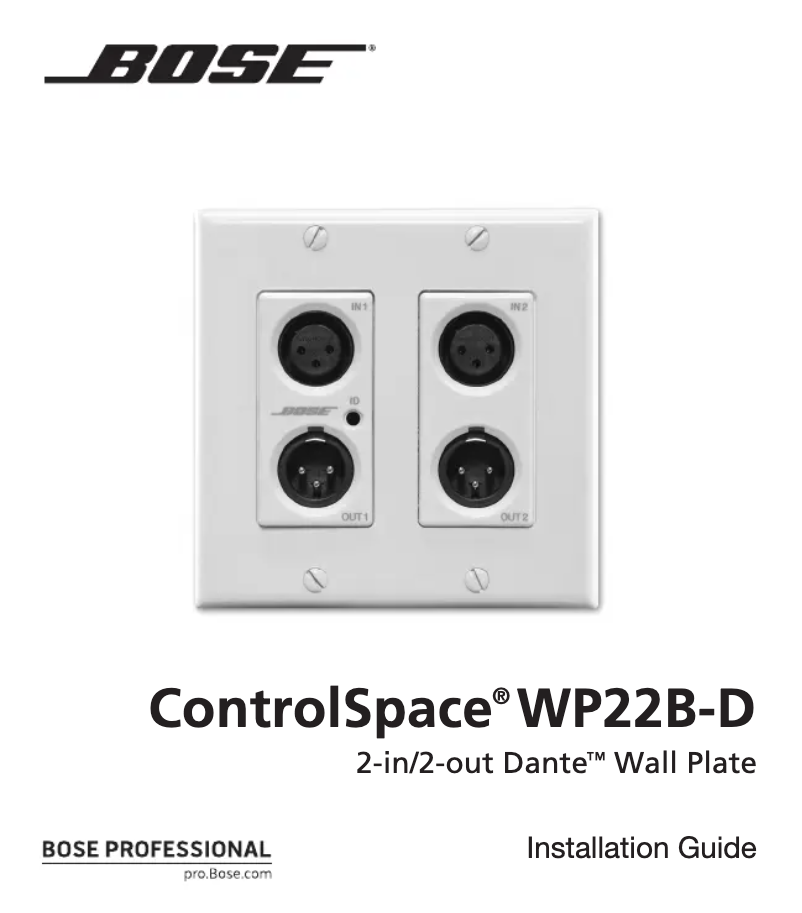Page 1 de la notice Manuel utilisateur Bose ControlSpace WP22B-D Dante