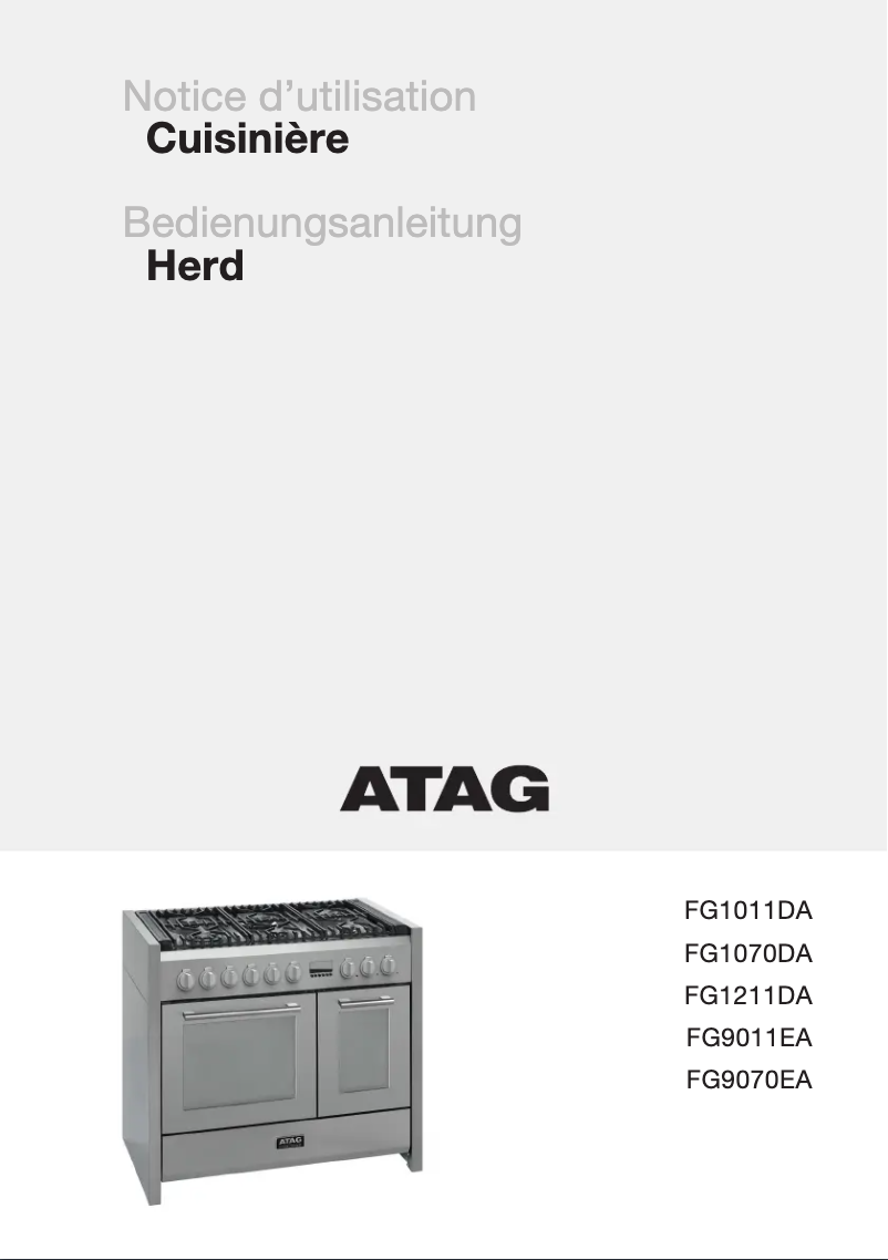 Page 1 de la notice Manuel utilisateur Atag FG1011DA1E
