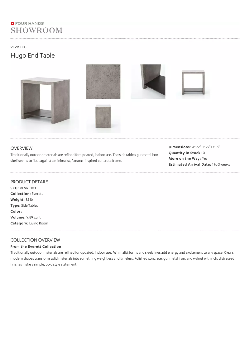 Page 1 de la notice Manuel utilisateur Four Hands VEVR-003