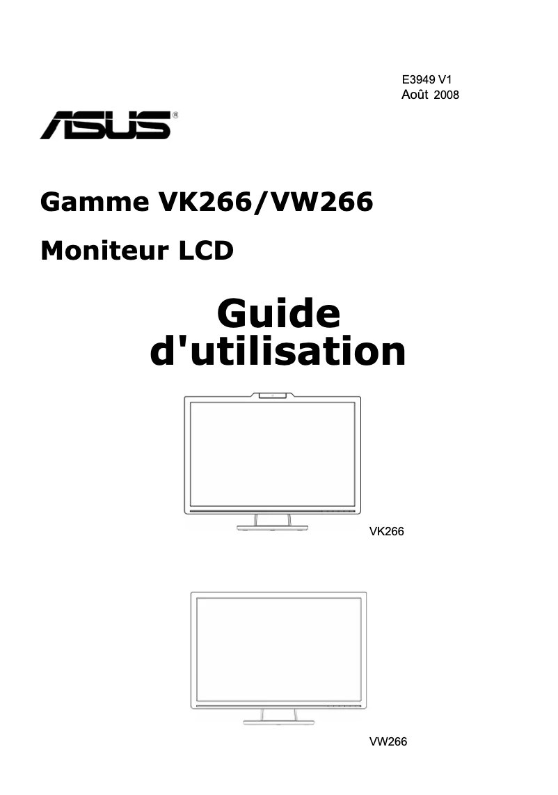 Page n°1 - Manuel utilisateur Asus VK266H