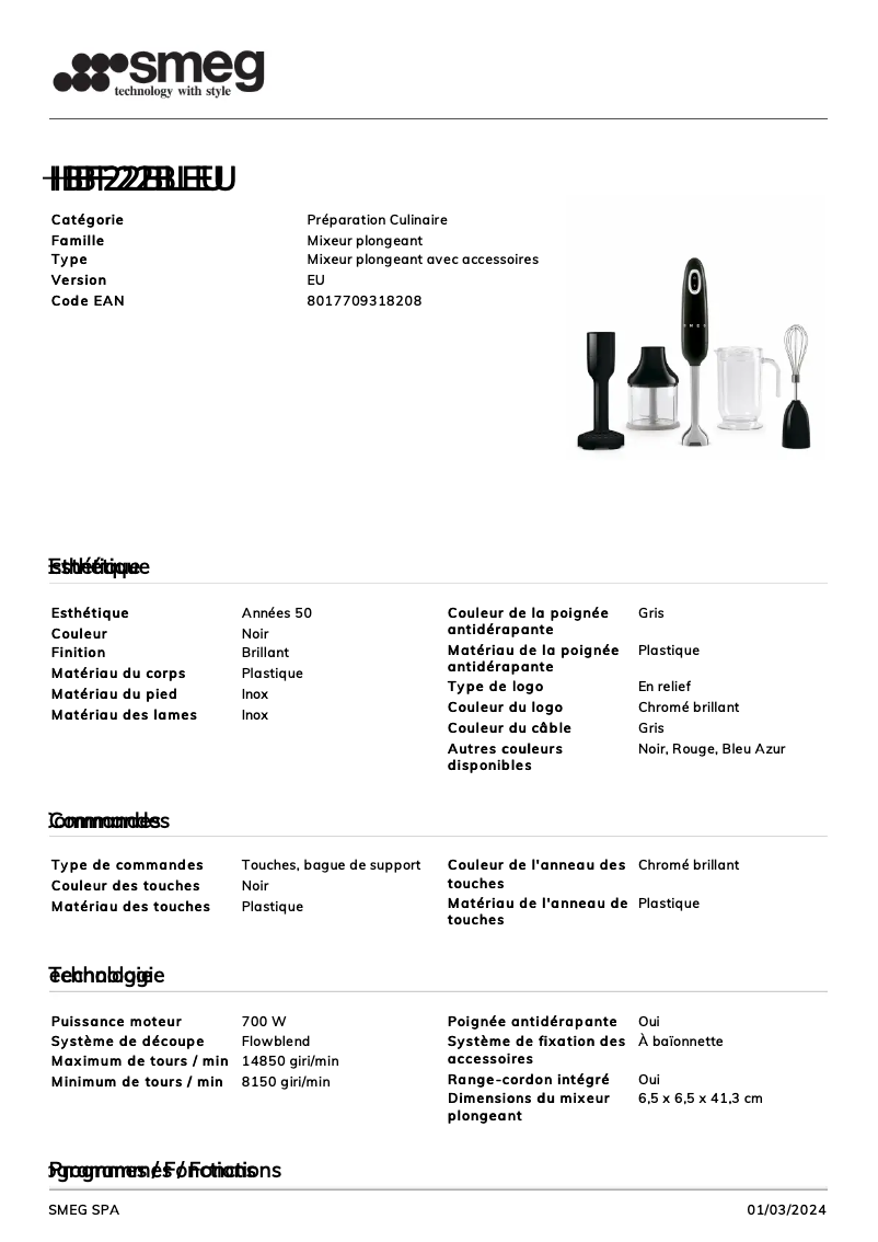 Image de la première page du manuel de l'appareil HBF22