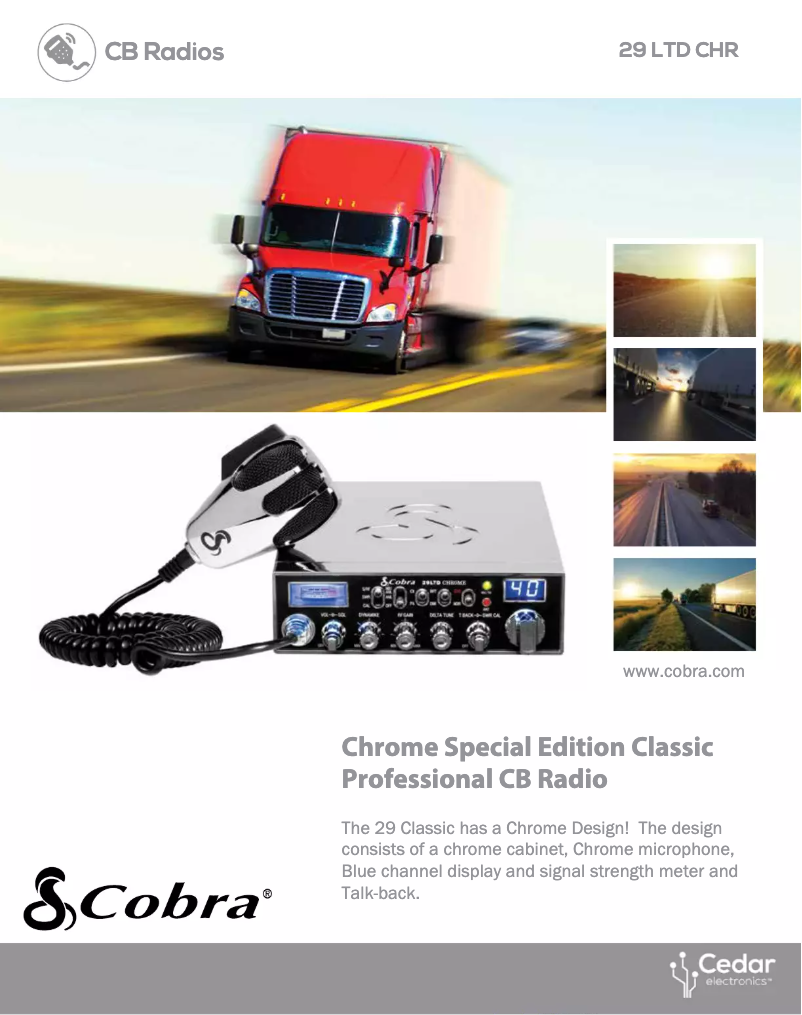 Page 1 de la notice Fiche technique Cobra 29 LTD CHR