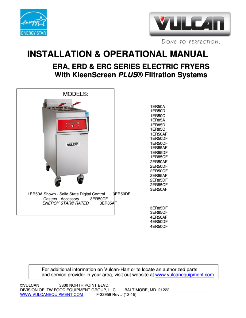 Page 1 de la notice Manuel utilisateur Vulcan 4ER50CF