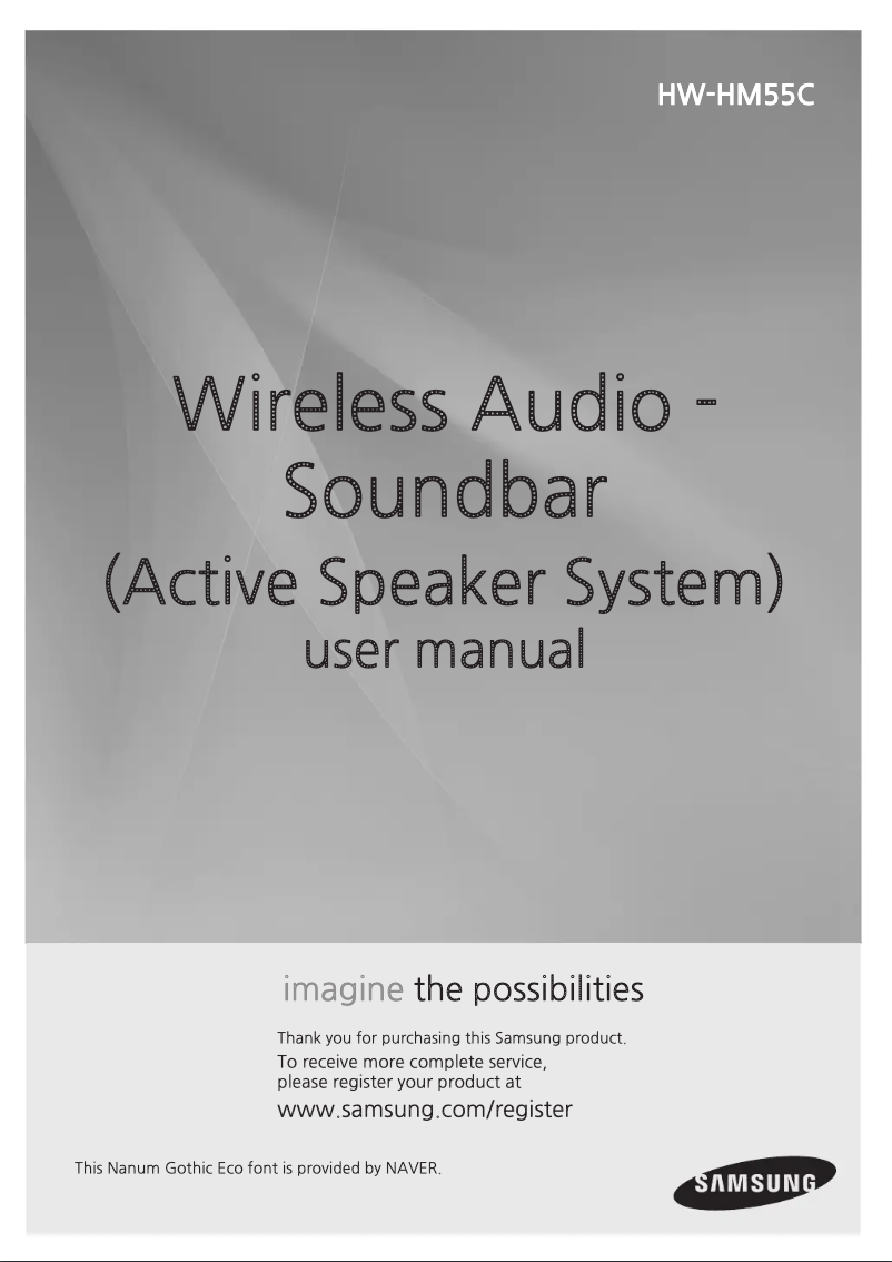 Page 1 de la notice Manuel utilisateur Samsung HW-HM55C