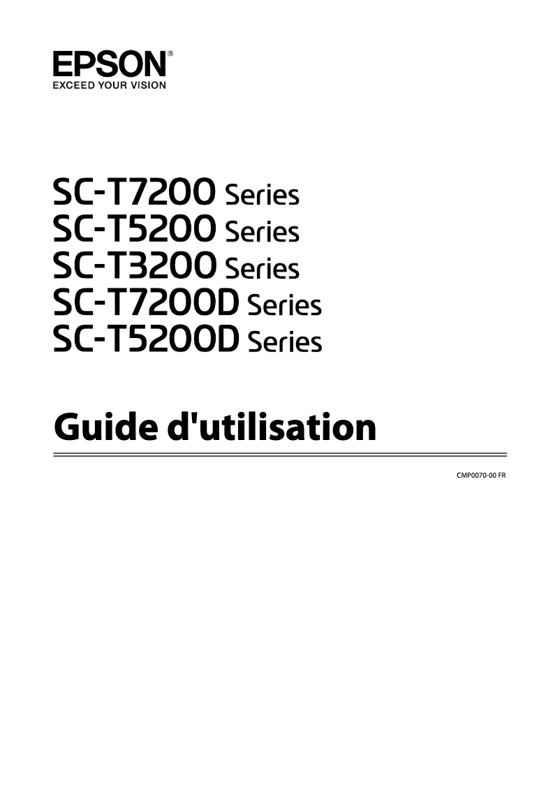 Page n°1 - Manuel utilisateur Epson SureColor SC-T5200