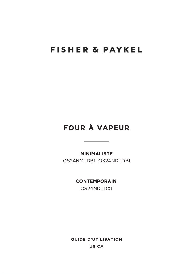 Page n°1 - Guide d'installation Fisher & Paykel OS24NMTDB1