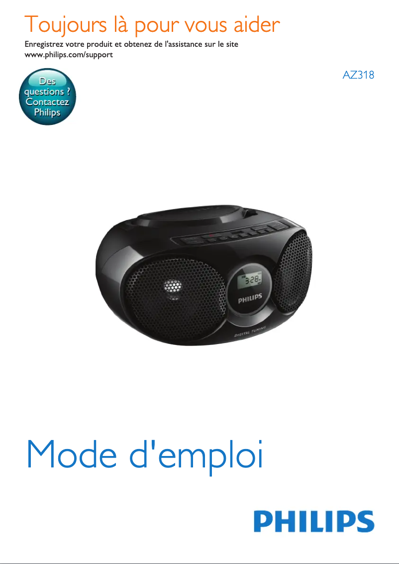Page n°1 - Manuel utilisateur Philips AZ318B