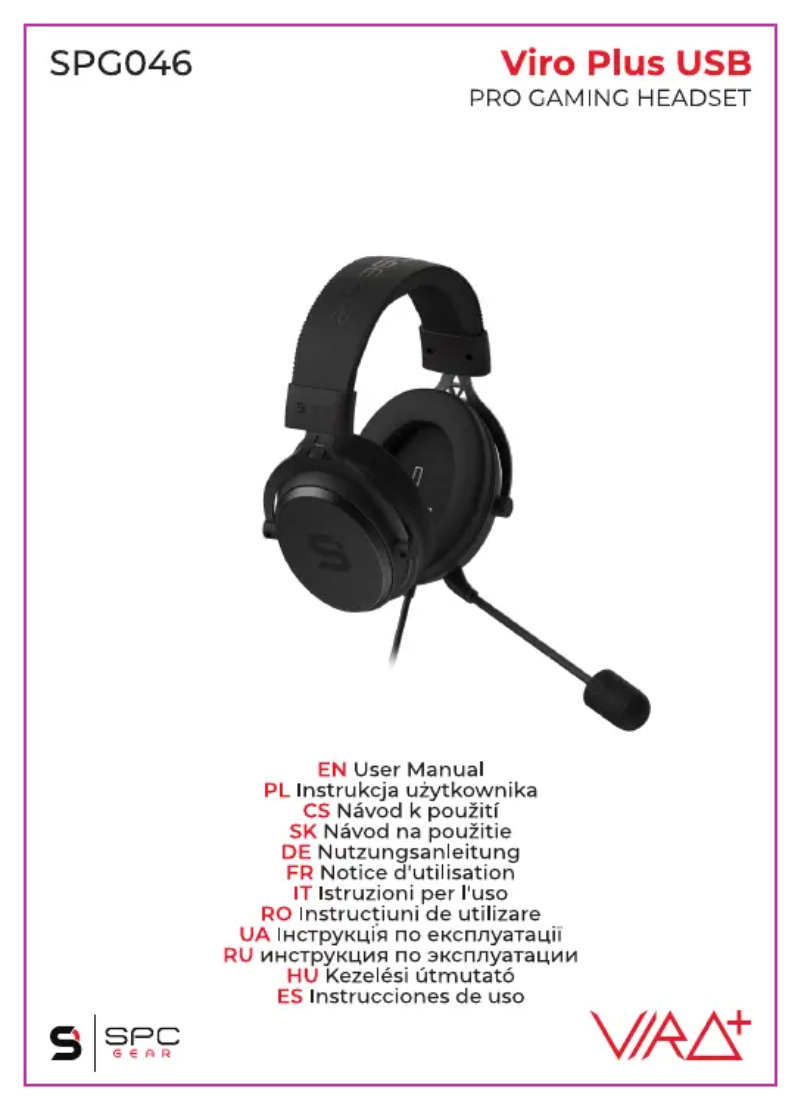 Page n°1 - Manuel utilisateur SPC Viro Plus SPG046