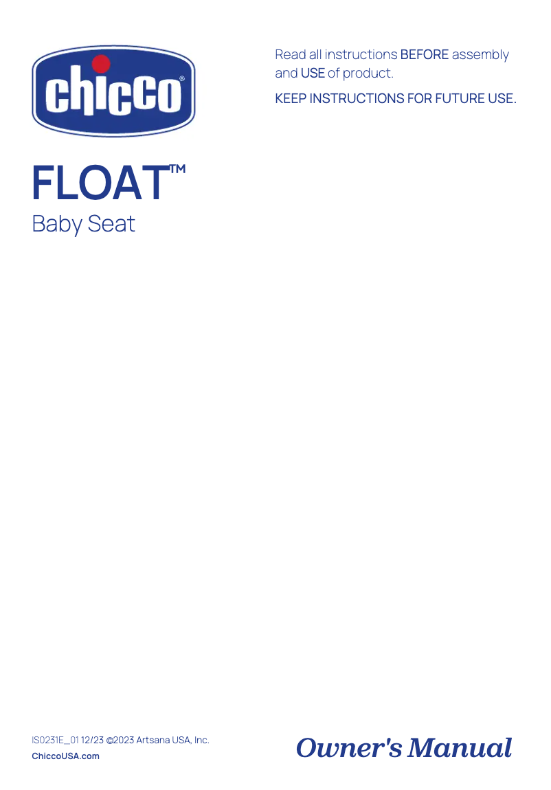 Page n°1 - Manuel utilisateur Chicco Float