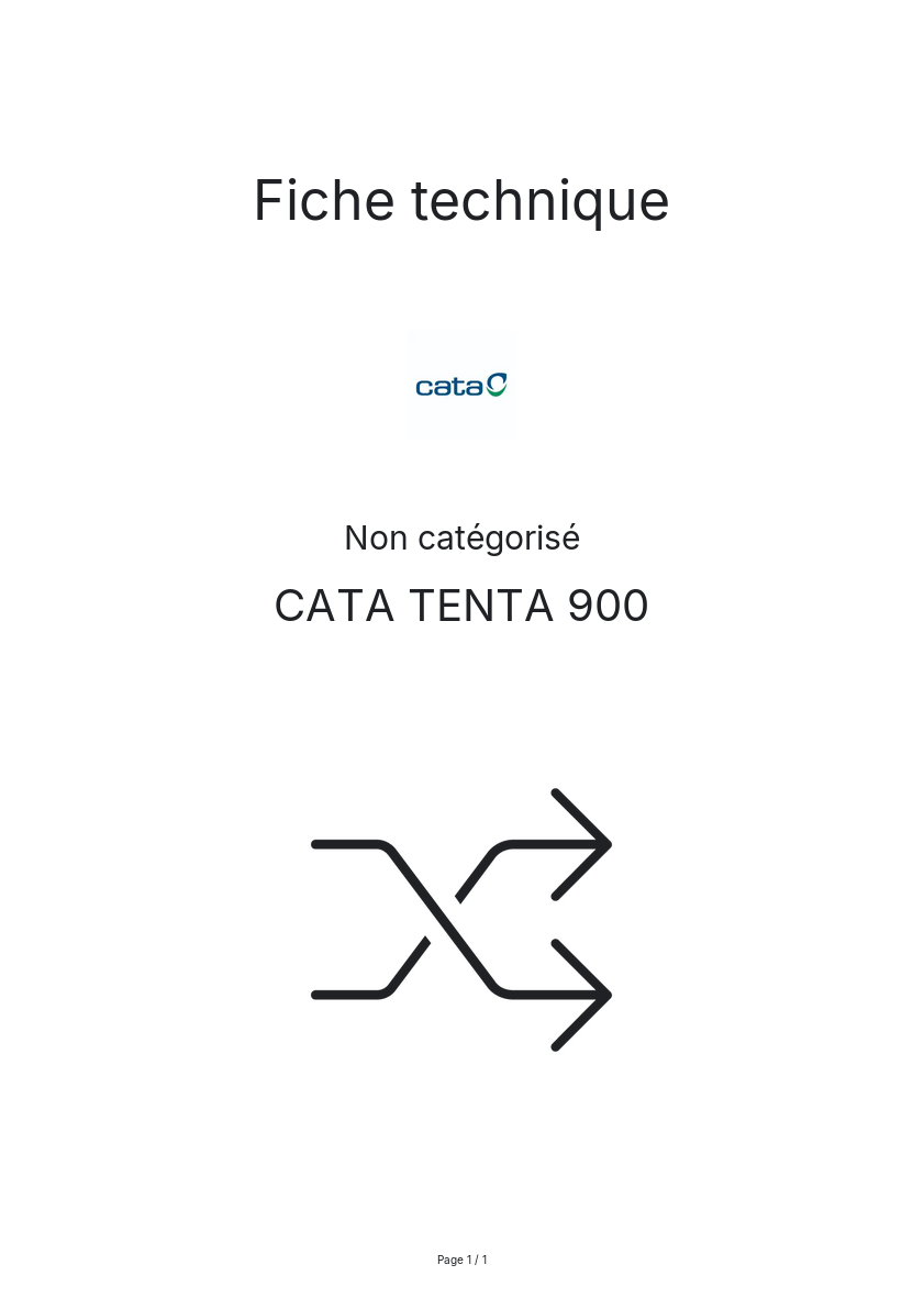 Image de la première page du manuel de l'appareil TENTA 900
