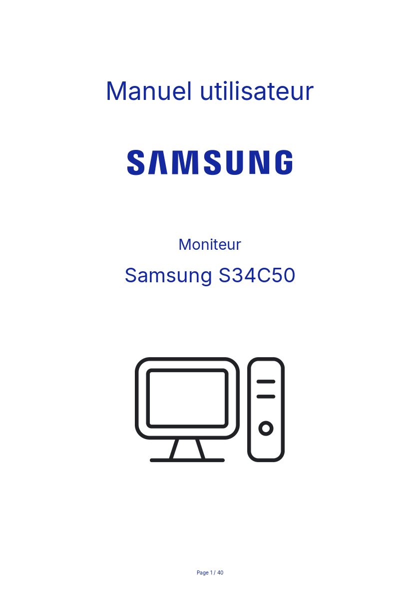 Page n°1 - Manuel utilisateur Samsung S34C50