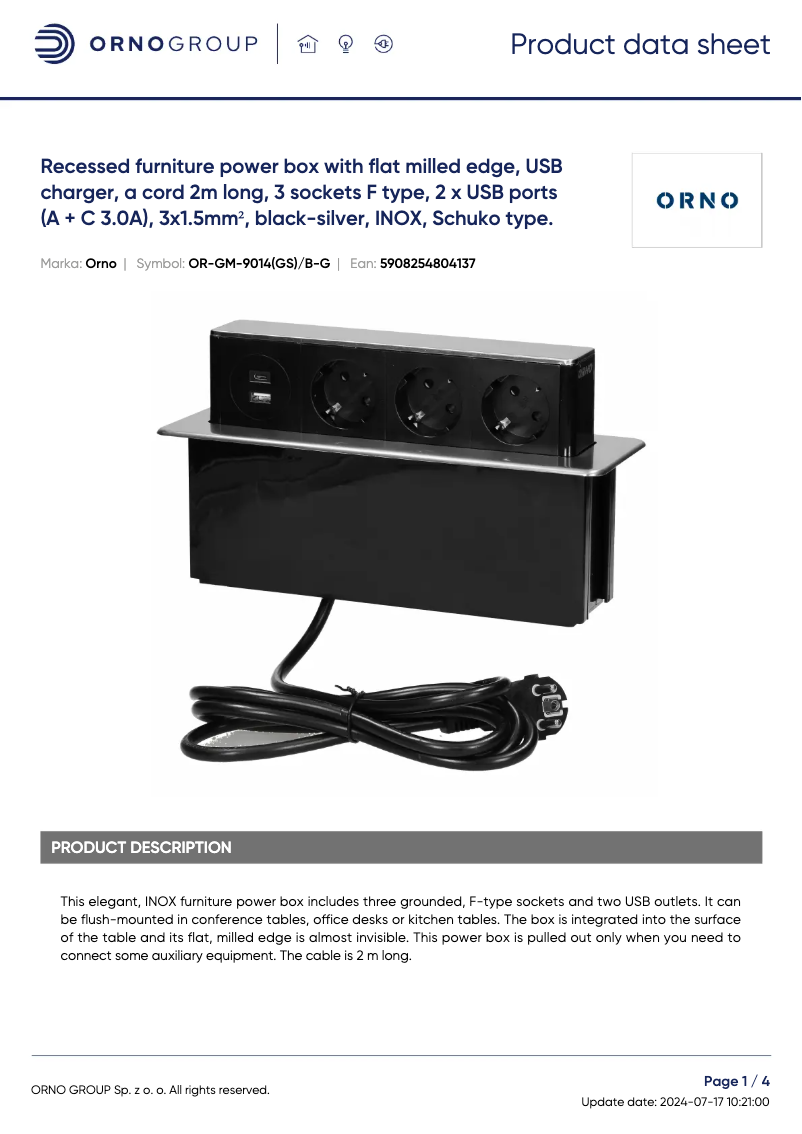 Image de la première page du manuel de l'appareil OR-GM-9014