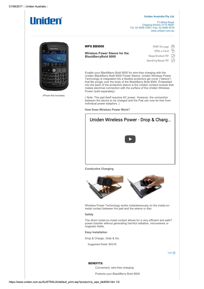 Image de la première page du manuel de l'appareil WPS BB9000