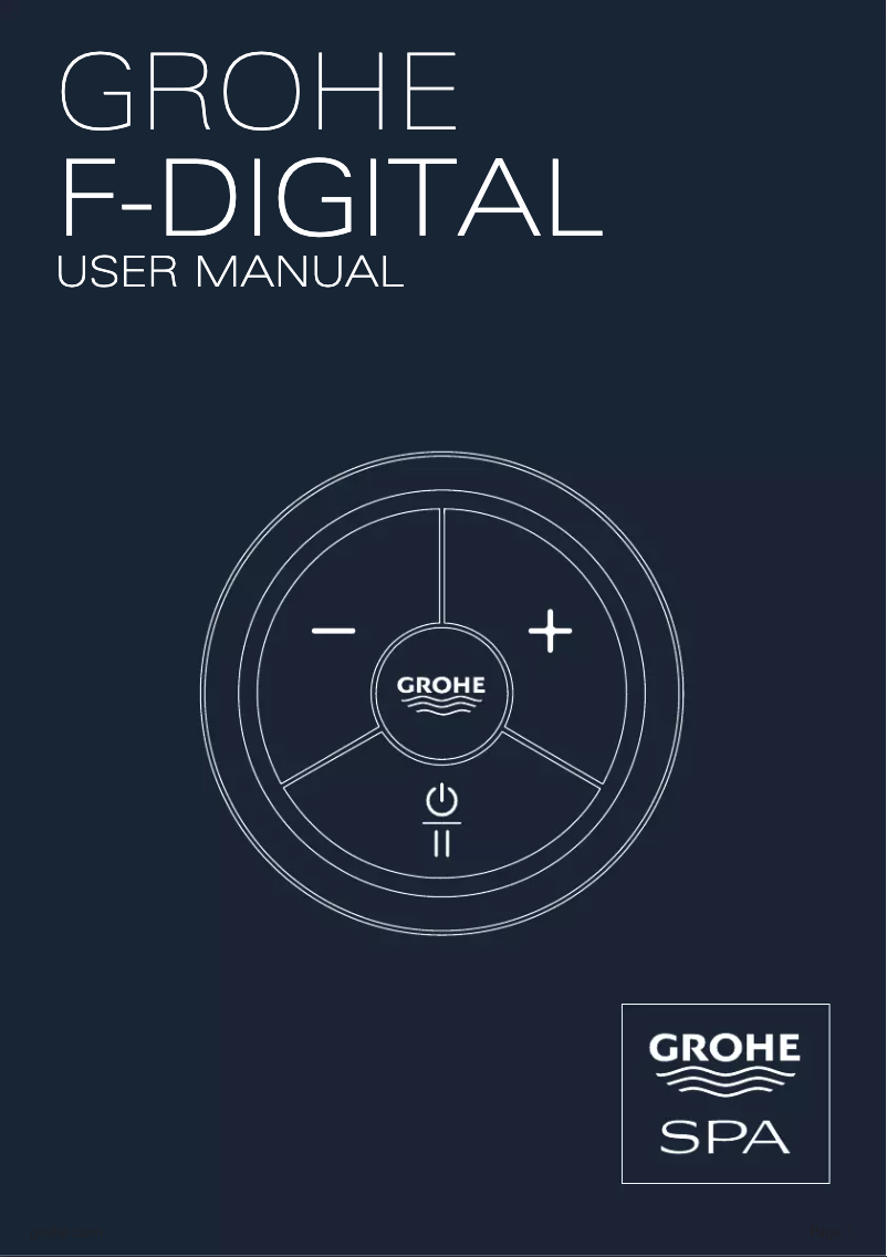 Page 1 de la notice Manuel utilisateur Grohe Spa F-digital
