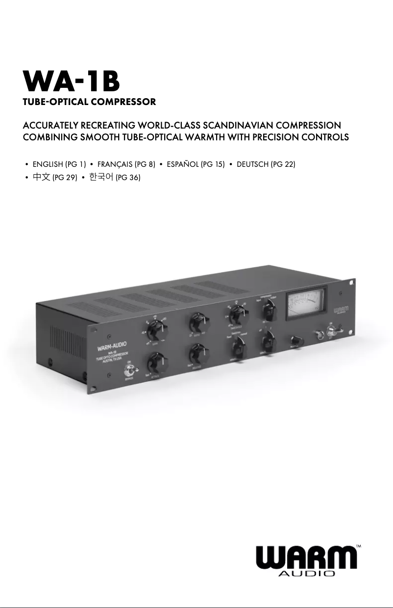 Page n°1 - Manuel utilisateur Warm Audio WA-1B