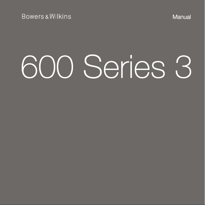 Page 1 de la notice Manuel utilisateur Bowers & Wilkins FS-600 S3