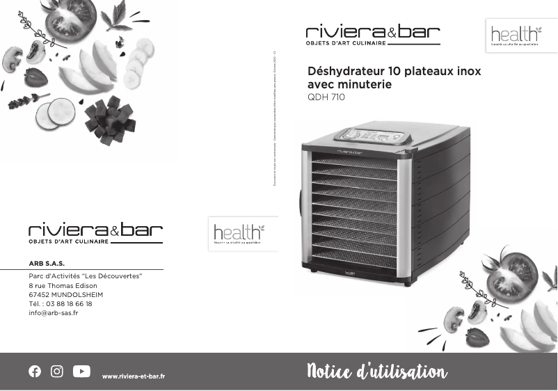 Page n°1 - Manuel utilisateur Riviera & Bar QDH710